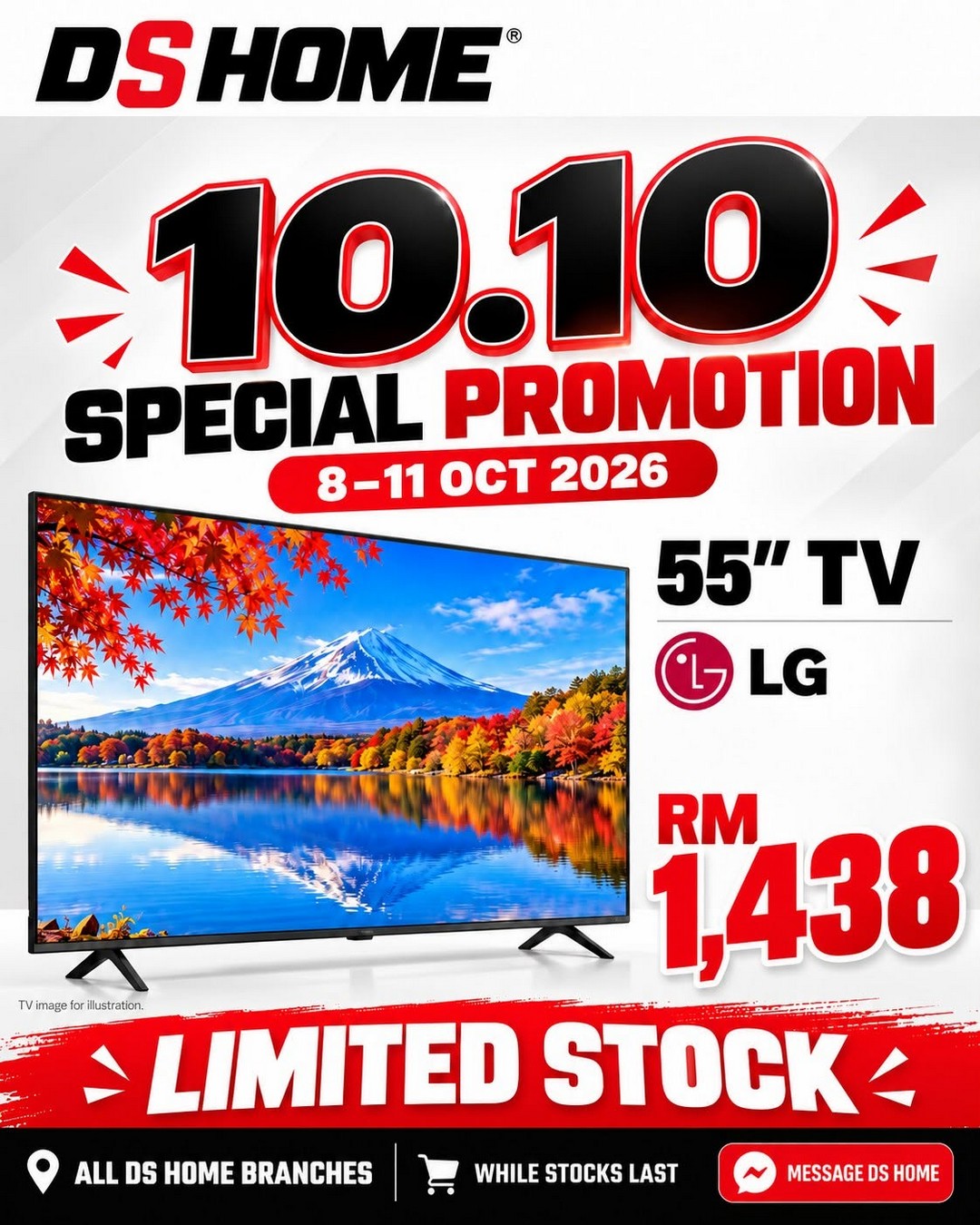 DS-HOME-10.10-KAW-KAW-Big-Sale-Promotion-11 8-11 October 2026: DS HOME: 10.10 KAW-KAW Big Sale Promotion – Enjoy Big-Screen TV Deals from RM1,098, Featuring Sharp, Samsung and LG, Available at All DS HOME Stores