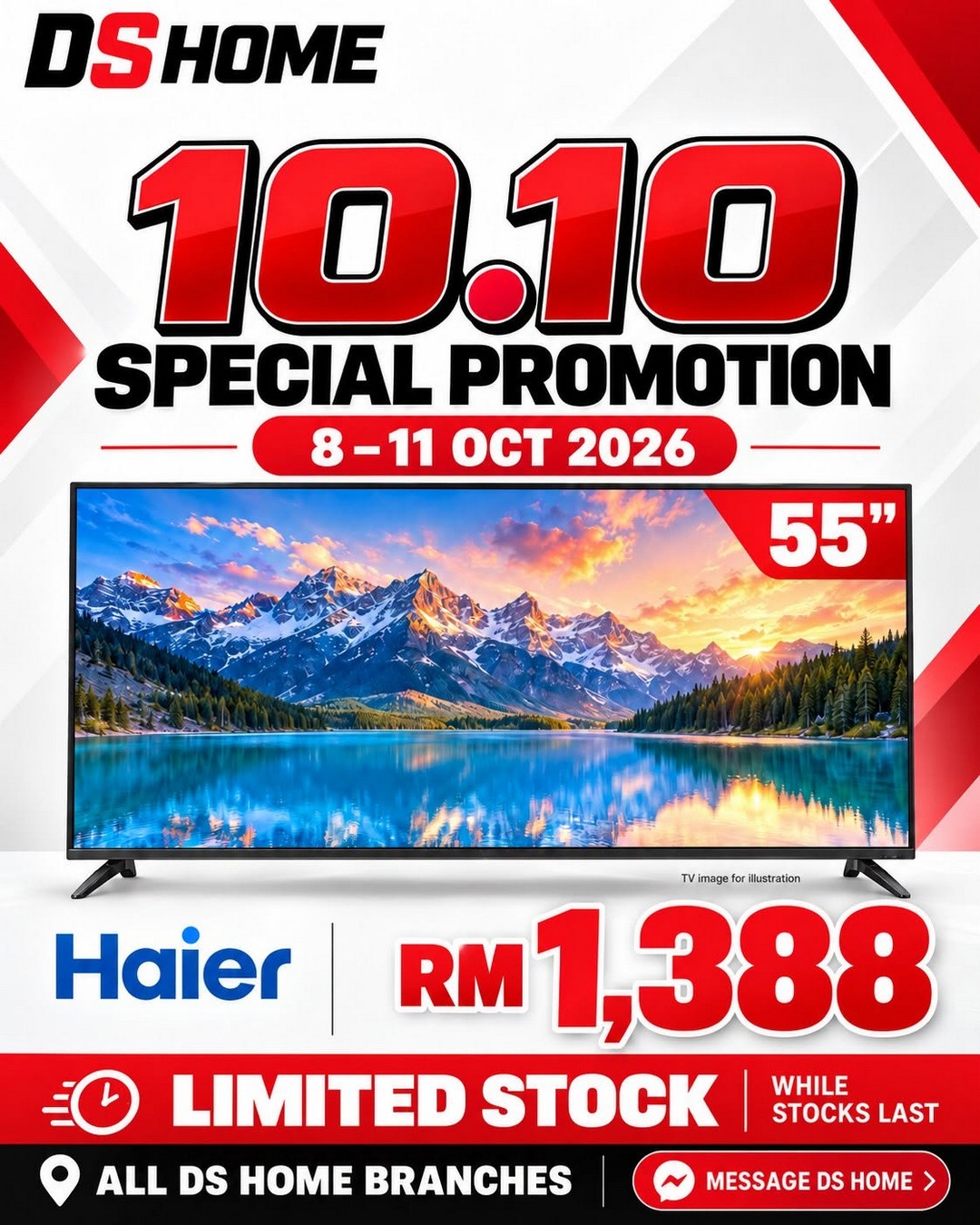 DS-HOME-10.10-KAW-KAW-Big-Sale-Promotion-12 8-11 October 2026: DS HOME: 10.10 KAW-KAW Big Sale Promotion – Enjoy Big-Screen TV Deals from RM1,098, Featuring Sharp, Samsung and LG, Available at All DS HOME Stores