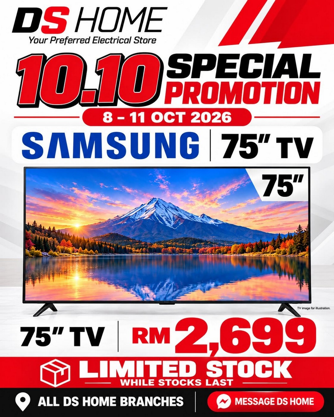 DS-HOME-10.10-KAW-KAW-Big-Sale-Promotion-15 8-11 October 2026: DS HOME: 10.10 KAW-KAW Big Sale Promotion – Enjoy Big-Screen TV Deals from RM1,098, Featuring Sharp, Samsung and LG, Available at All DS HOME Stores