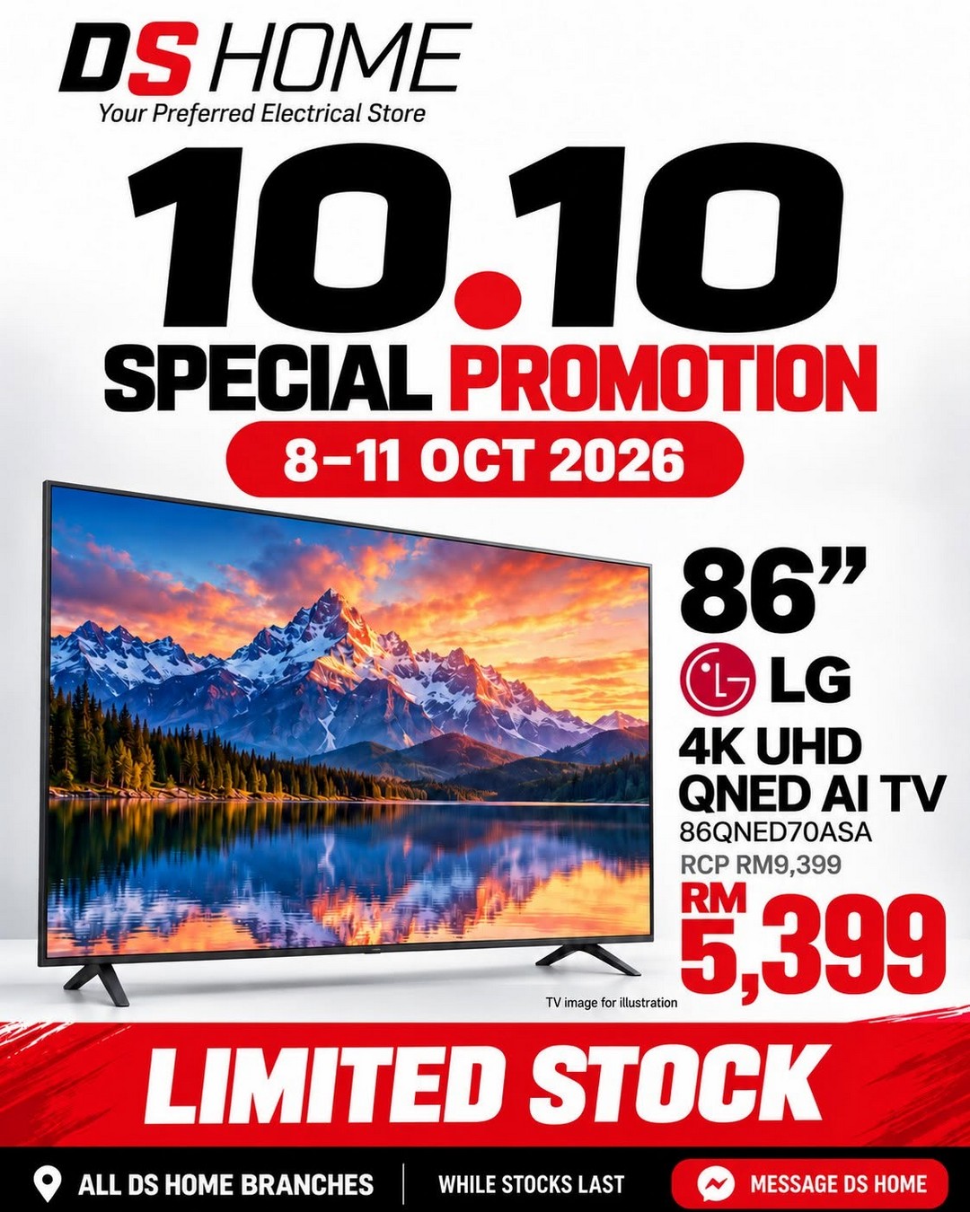 DS-HOME-10.10-KAW-KAW-Big-Sale-Promotion-17 8-11 October 2026: DS HOME: 10.10 KAW-KAW Big Sale Promotion – Enjoy Big-Screen TV Deals from RM1,098, Featuring Sharp, Samsung and LG, Available at All DS HOME Stores
