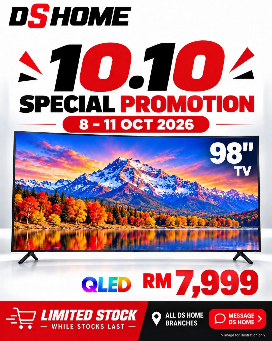 DS-HOME-10.10-KAW-KAW-Big-Sale-Promotion-19 8-11 October 2026: DS HOME: 10.10 KAW-KAW Big Sale Promotion – Enjoy Big-Screen TV Deals from RM1,098, Featuring Sharp, Samsung and LG, Available at All DS HOME Stores