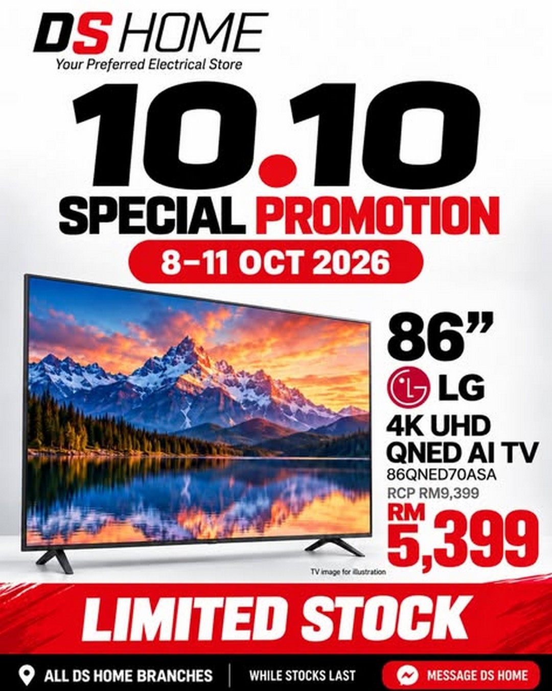 DS-HOME-10.10-KAW-KAW-Big-Sale-Promotion-3 8-11 October 2026: DS HOME: 10.10 KAW-KAW Big Sale Promotion – Enjoy Big-Screen TV Deals from RM1,098, Featuring Sharp, Samsung and LG, Available at All DS HOME Stores