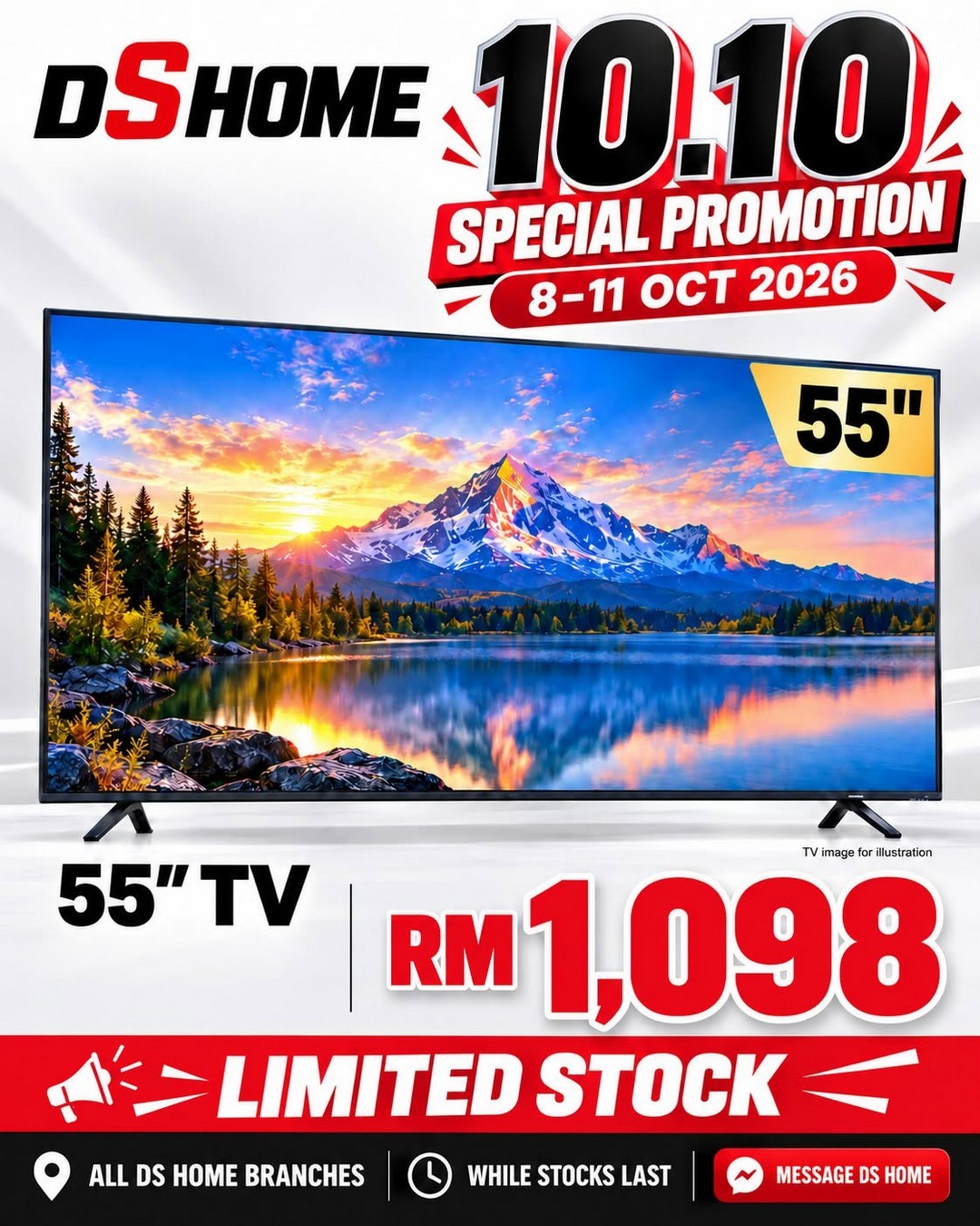 DS-HOME-10.10-KAW-KAW-Big-Sale-Promotion-7 8-11 October 2026: DS HOME: 10.10 KAW-KAW Big Sale Promotion – Enjoy Big-Screen TV Deals from RM1,098, Featuring Sharp, Samsung and LG, Available at All DS HOME Stores