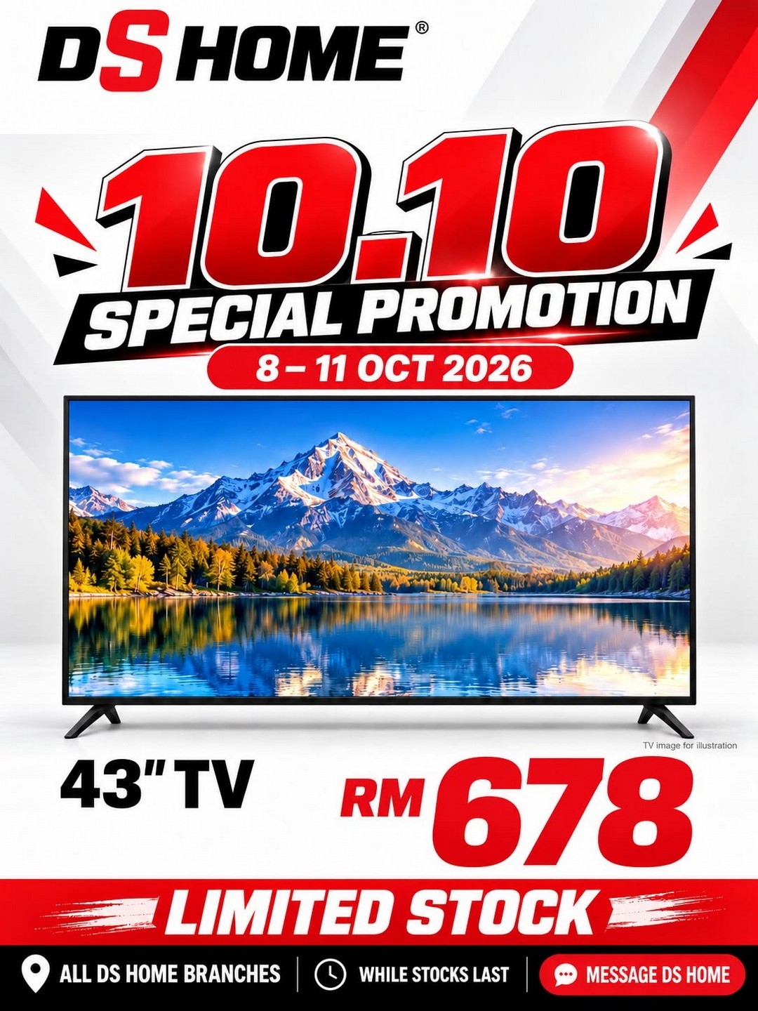DS-HOME-10.10-KAW-KAW-Big-Sale-Promotion-8 8-11 October 2026: DS HOME: 10.10 KAW-KAW Big Sale Promotion – Enjoy Big-Screen TV Deals from RM1,098, Featuring Sharp, Samsung and LG, Available at All DS HOME Stores