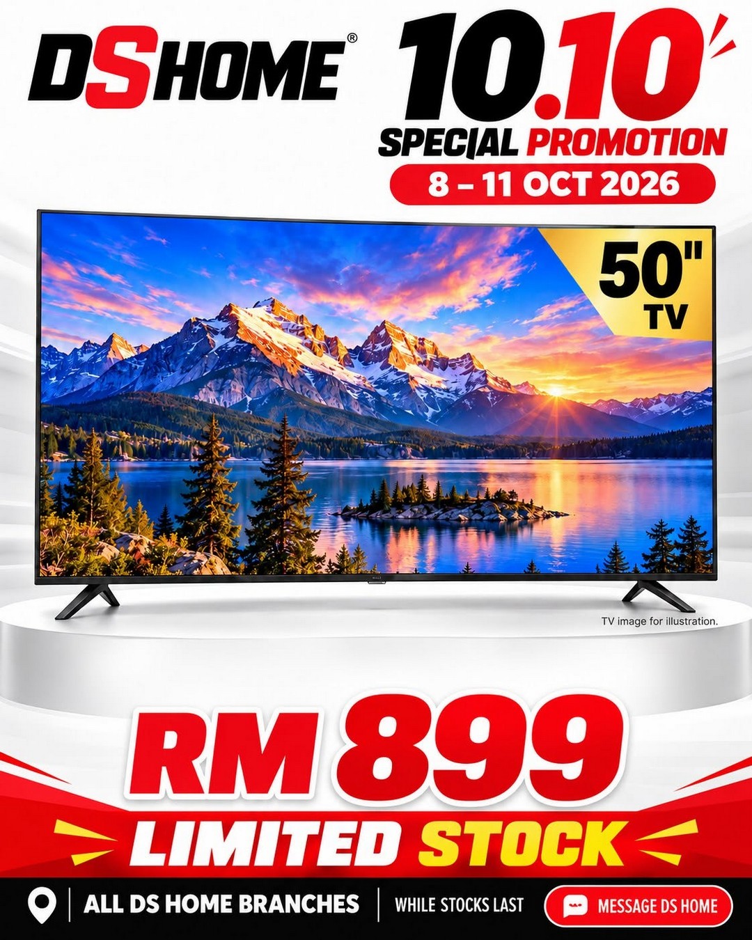 DS-HOME-10.10-KAW-KAW-Big-Sale-Promotion-9 8-11 October 2026: DS HOME: 10.10 KAW-KAW Big Sale Promotion – Enjoy Big-Screen TV Deals from RM1,098, Featuring Sharp, Samsung and LG, Available at All DS HOME Stores