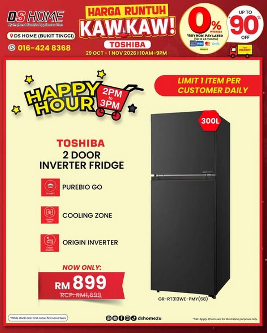 DS-HOME-Bukit-Tinggi-Toshiba-Harga-Runtuh-Kaw-Kaw-Promotion-2 28 October–1 November 2026: DS HOME Bukit Tinggi Toshiba Harga Runtuh Kaw Kaw Promotion – Deepavali Home Appliance Deals from RM69 in Klang, Selangor