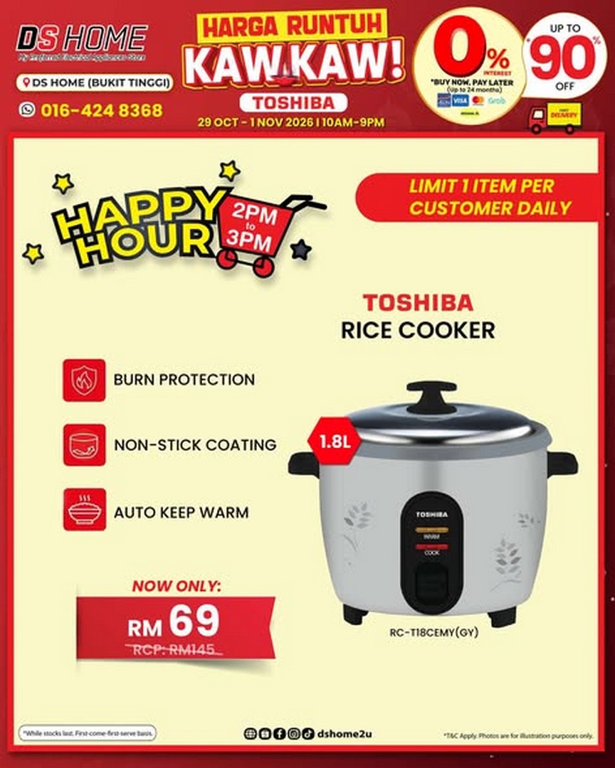 DS-HOME-Bukit-Tinggi-Toshiba-Harga-Runtuh-Kaw-Kaw-Promotion-3 28 October–1 November 2026: DS HOME Bukit Tinggi Toshiba Harga Runtuh Kaw Kaw Promotion – Deepavali Home Appliance Deals from RM69 in Klang, Selangor
