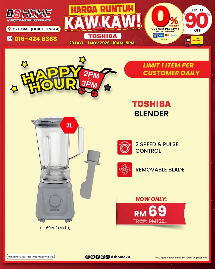 DS-HOME-Bukit-Tinggi-Toshiba-Harga-Runtuh-Kaw-Kaw-Promotion-4 28 October–1 November 2026: DS HOME Bukit Tinggi Toshiba Harga Runtuh Kaw Kaw Promotion – Deepavali Home Appliance Deals from RM69 in Klang, Selangor