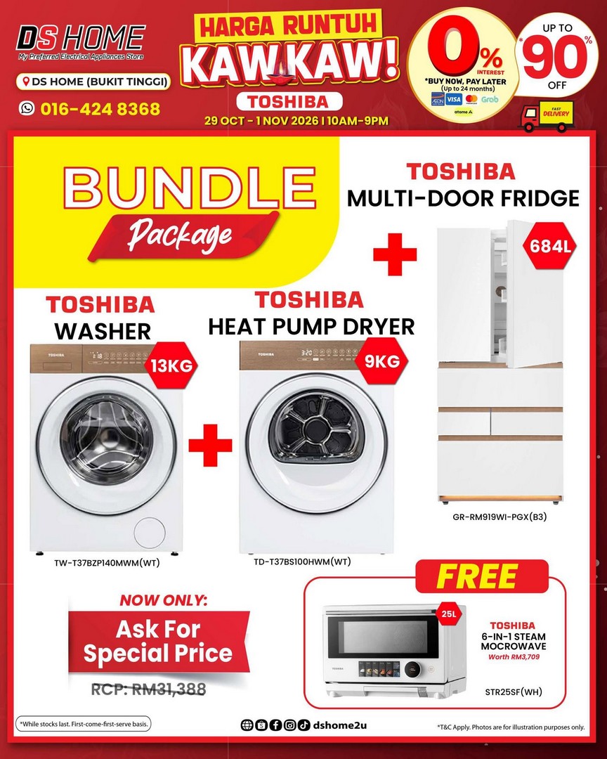 DS-HOME-Bukit-Tinggi-Toshiba-Harga-Runtuh-Kaw-Kaw-Promotion-9 28 October–1 November 2026: DS HOME Bukit Tinggi Toshiba Harga Runtuh Kaw Kaw Promotion – Deepavali Home Appliance Deals from RM69 in Klang, Selangor