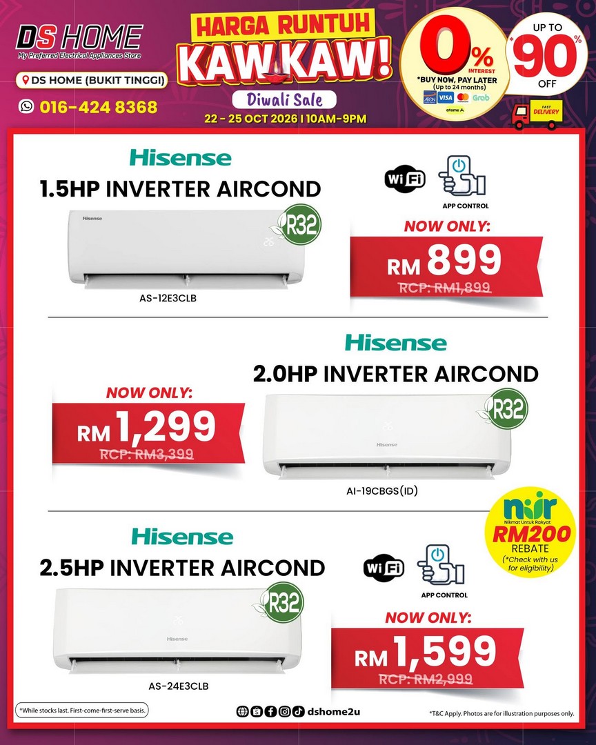DS-HOME-Diwali-Home-Appliances-Promotion-13 22-25 October 2026: DS HOME: Diwali Home Appliances Promotion in Bukit Tinggi, Klang – Fans from RM98, TVs from RM399, Air Conditioners from RM599 and More