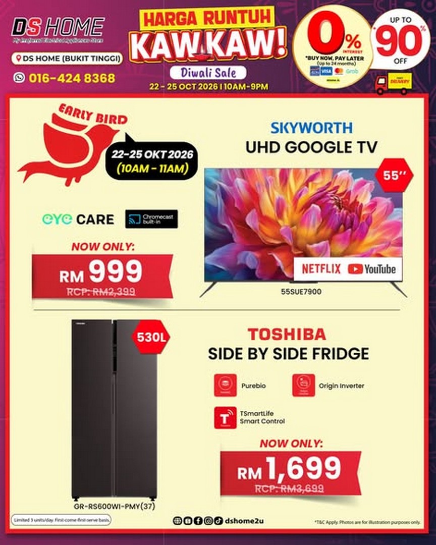DS-HOME-Diwali-Home-Appliances-Promotion-2 22-25 October 2026: DS HOME: Diwali Home Appliances Promotion in Bukit Tinggi, Klang – Fans from RM98, TVs from RM399, Air Conditioners from RM599 and More
