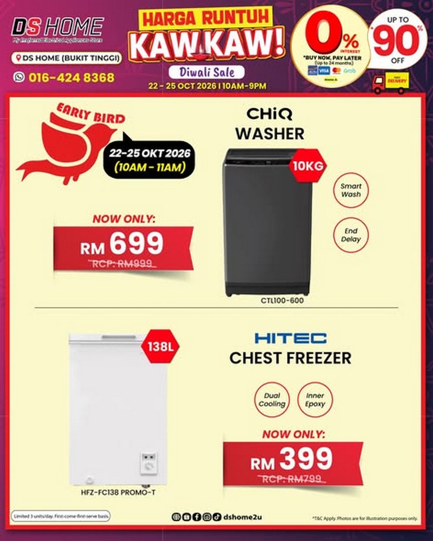 DS-HOME-Diwali-Home-Appliances-Promotion-3 22-25 October 2026: DS HOME: Diwali Home Appliances Promotion in Bukit Tinggi, Klang – Fans from RM98, TVs from RM399, Air Conditioners from RM599 and More