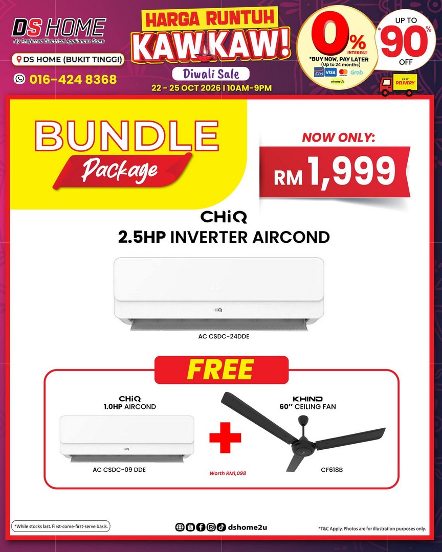 DS-HOME-Diwali-Home-Appliances-Promotion-6 22-25 October 2026: DS HOME: Diwali Home Appliances Promotion in Bukit Tinggi, Klang – Fans from RM98, TVs from RM399, Air Conditioners from RM599 and More