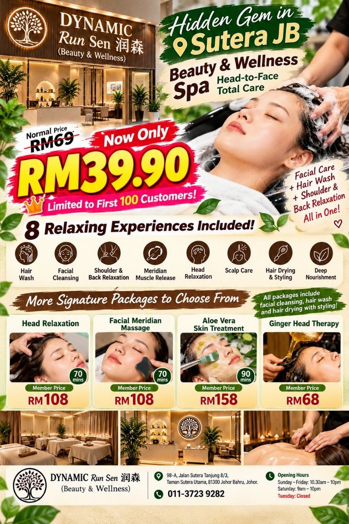 DYNAMIC-Run-Sen-Beauty-Wellness-1 16 October 2026 Onwards: DYNAMIC Run Sen (Beauty & Wellness): RM39.90 Head-to-Toe Relaxation Promotion in Johor Bahru