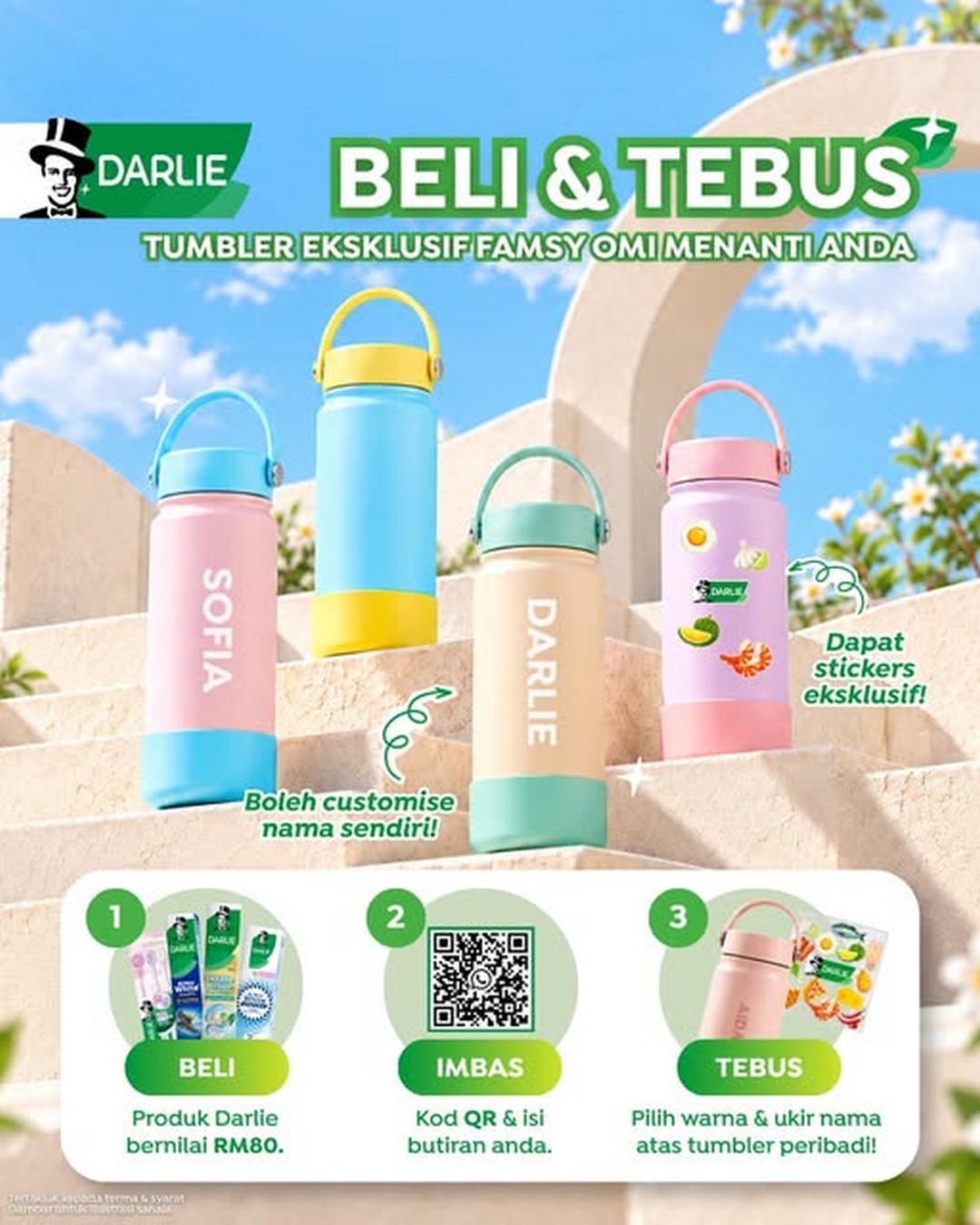Darlie-Malaysia-Buy-Darlie-Products-and-Redeem-a-Personalised 17 October 2026 onwards: Darlie Malaysia: Buy Darlie Products and Redeem a Personalised FAMSY OMI Tumbler Promotion