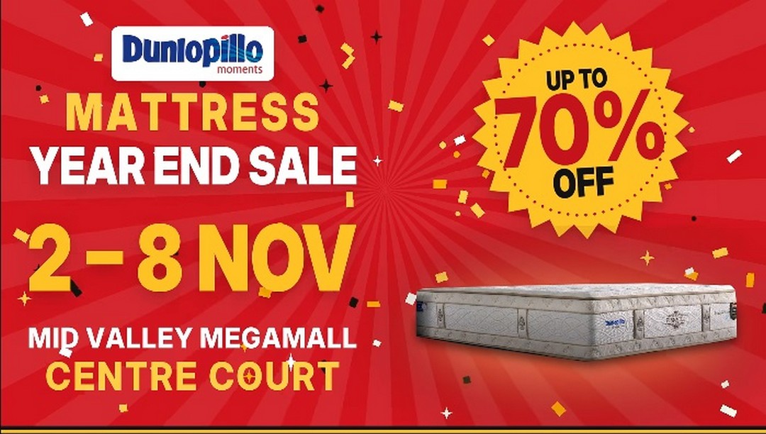 Dunlopillo-Malaysia-Year-End-Sale-–-Up-to-70-Off-Mattresses 2–8 November 2026: Dunlopillo Malaysia Year End Sale – Up to 70% Off Mattresses, Trade-In Rewards Worth Up to RM1,500, Buy 1 Free 1 Deals and Lucky Draw at Mid Valley Megamall KL