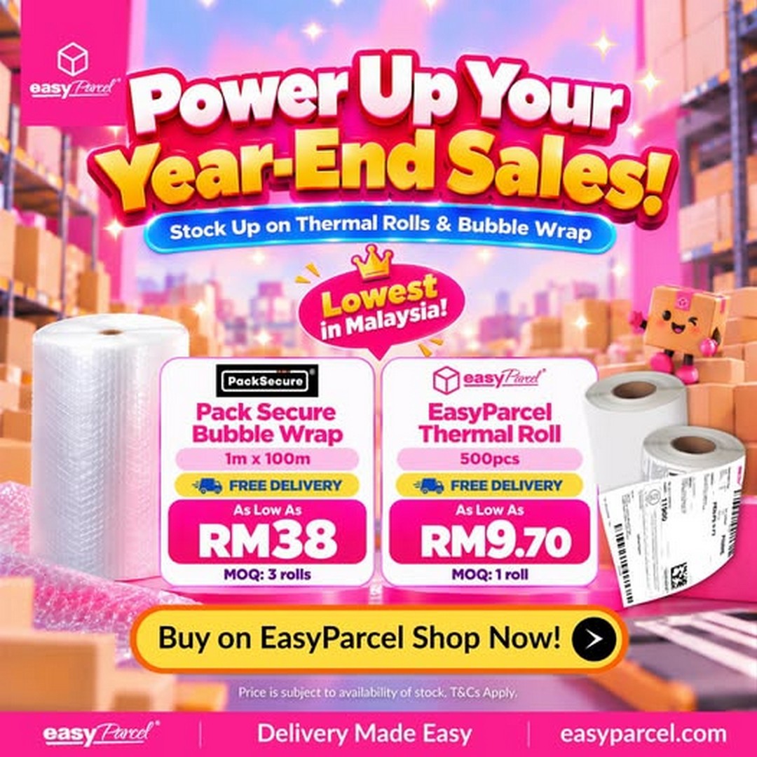 EasyParcel-Malaysia-Save-on-Packaging-Supplies-with-Bubble-Wrap 16 October 2026 Onwards: EasyParcel Malaysia: Save on Packaging Supplies with Bubble Wrap from RM38, Thermal Rolls at RM9.70 and Free Delivery