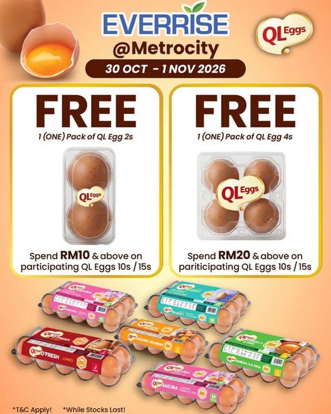 Everrise-FREE-QL-Eggs-Promotion-at-Metrocity 30 October-1 November 2026: Everrise FREE QL Eggs Promotion at Metrocity – Spend RM10 & Get FREE Eggs, Extra Grocery Rewards & More!