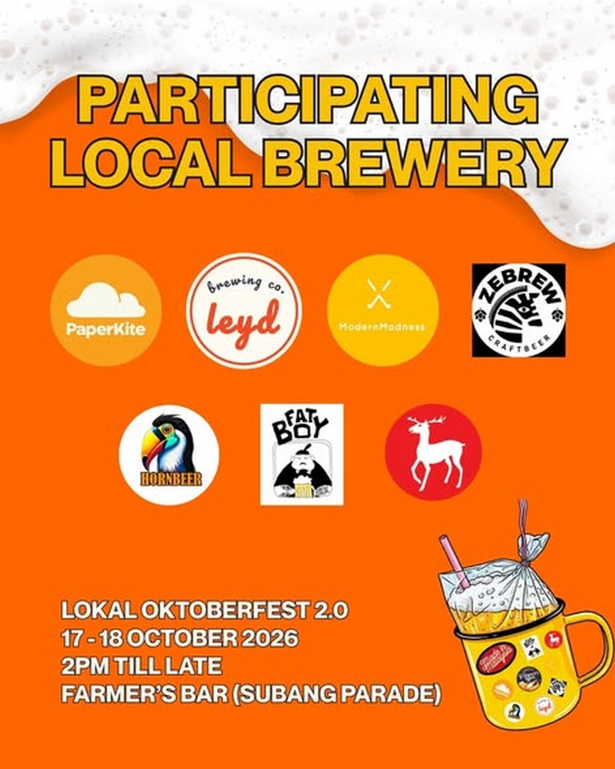 Farmers-Bar-Lokal-Oktoberfest-2.0-–-Beer-Ikat-Tepi-Edition-2-1 17-18 October 2026: Farmer’s Bar: Lokal Oktoberfest 2.0 – Beer Ikat Tepi Edition, Malaysian Craft Beer Festival with Local Food, Live Music and Vintage Mug Giveaway at Subang Parade