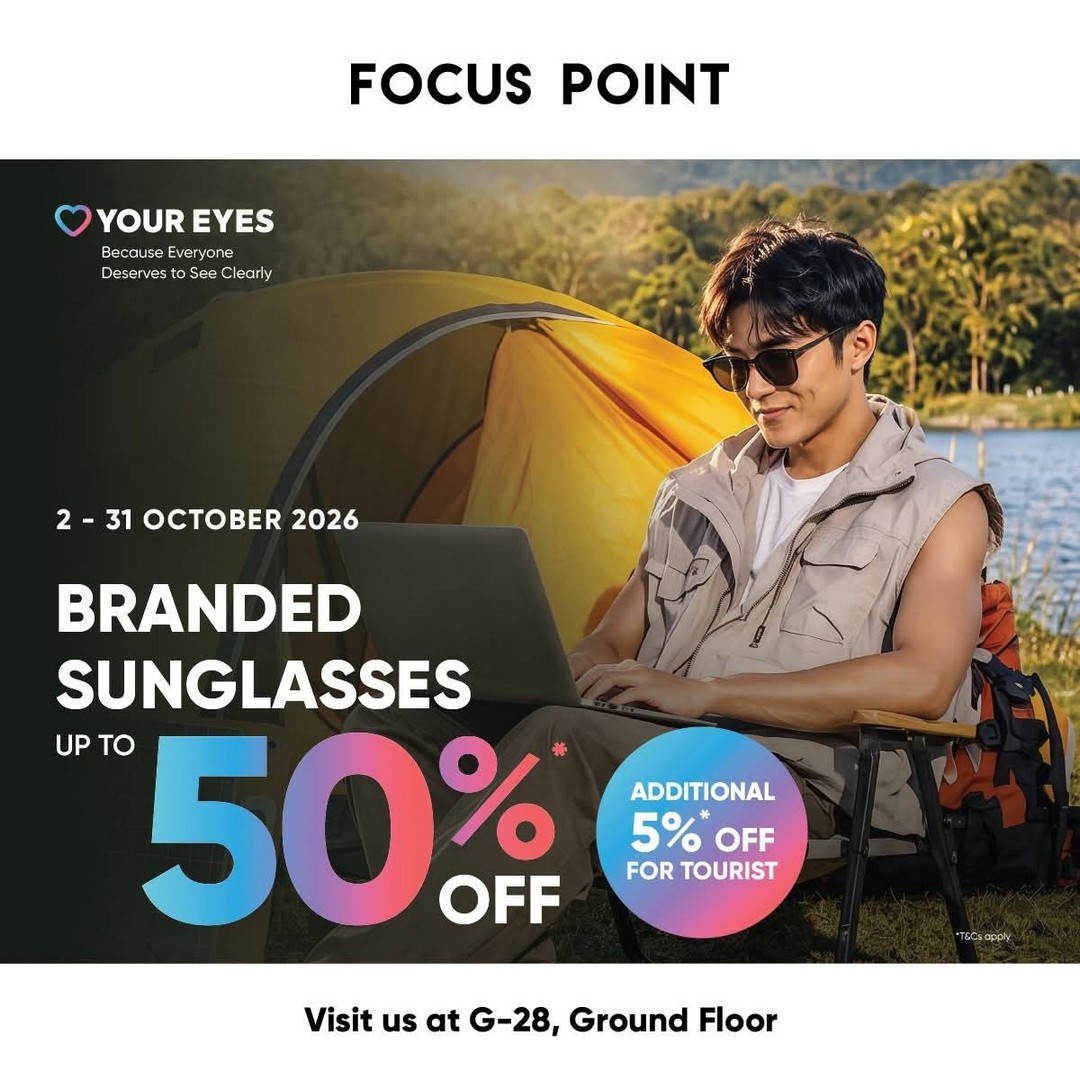 Focus-Point-Malaysia-Up-to-50-OFF-Selected-Branded-Sunglasses-Frames-1 2-31 October 2026: Focus Point Malaysia: Up to 50% OFF Selected Branded Sunglasses & Frames and RM50 Used Eyewear Donation Rebate Promotion at KIPMall Setapak, Kuala Lumpur