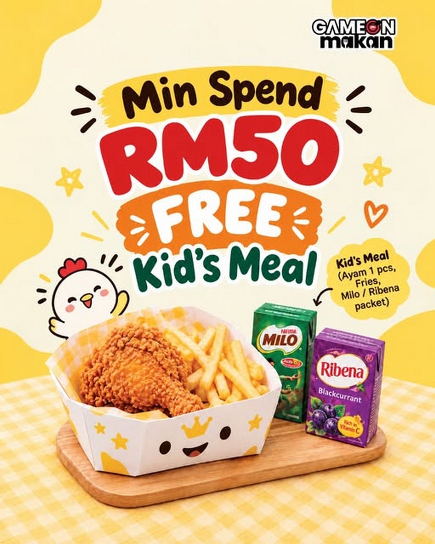 Game-On-Sport-Hub-Free-Kids-Meal-Promotion-with-Minimum-RM50 5 October 2026 onwards: Game On Sport Hub: Free Kids' Meal Promotion with Minimum RM50 Spend at Pavilion Bukit Jalil