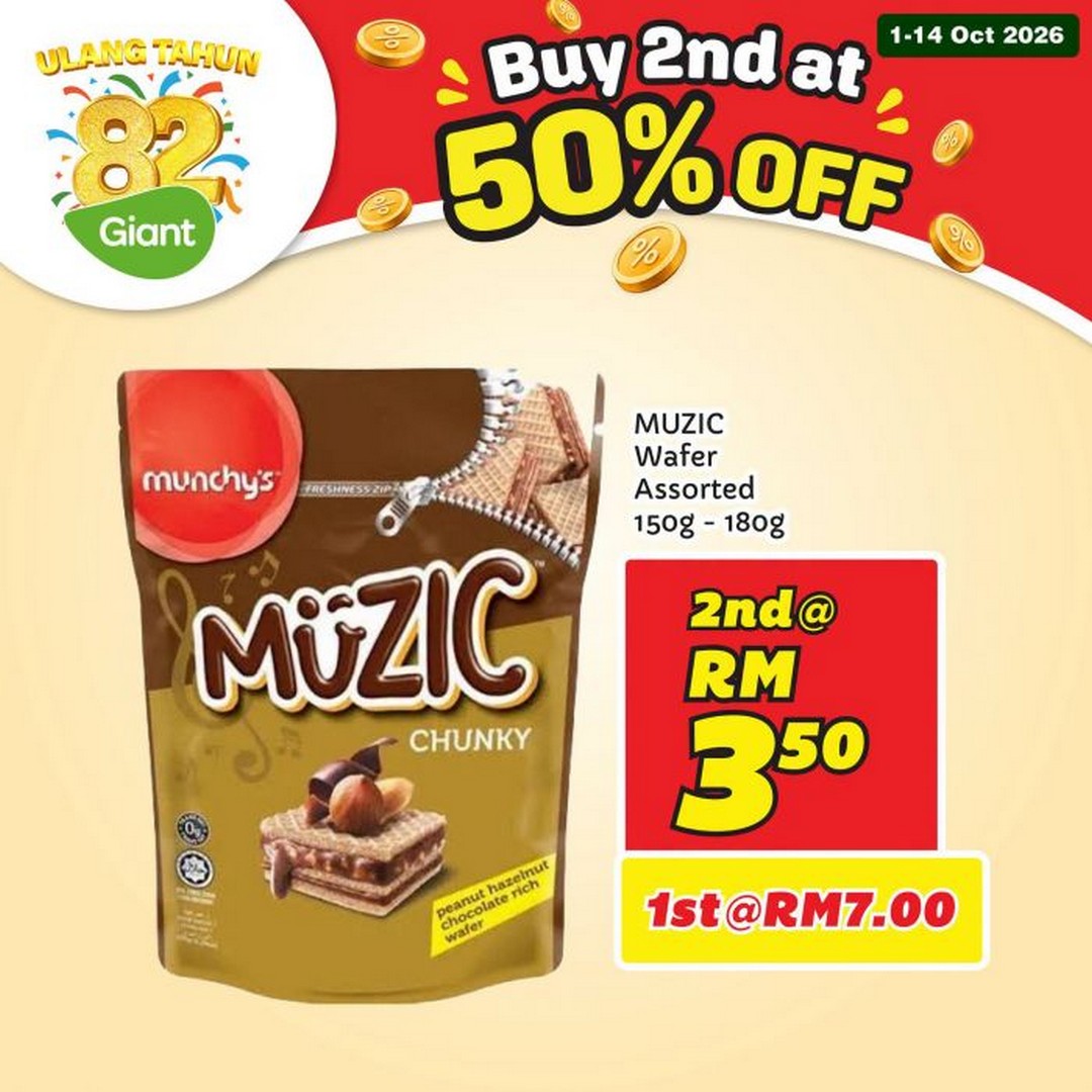 Giant-82nd-Anniversary-Buy-2nd-at-50-Off-Promotion-7 1-14 October 2026: Giant: 82nd Anniversary Buy 2nd at 50% Off Promotion on Selected Food, Drinks and Household Essentials
