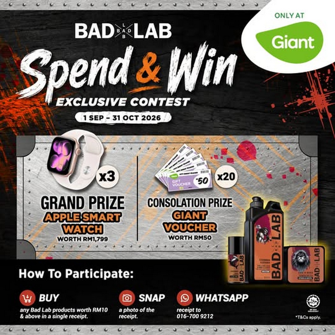 Giant-Malaysia-BAD-LAB-Spend-Win-Contest 12-31 October 2026: Giant Malaysia: BAD LAB Spend & Win Contest – Spend RM10 and Stand a Chance to Win Exciting Prizes