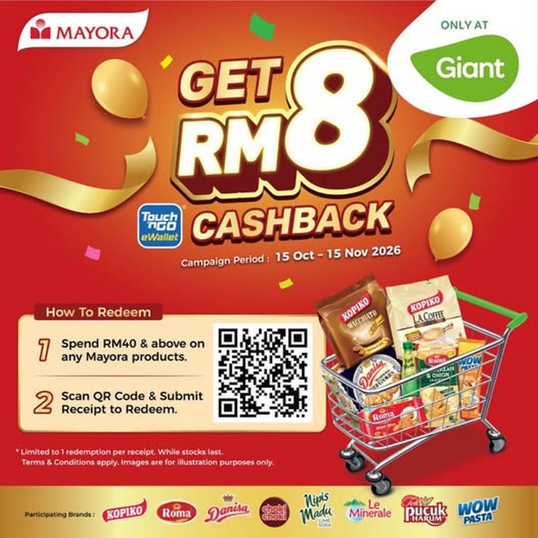 Giant-Malaysia-x-Mayora-Spend-RM40-and-Get-RM8-Touch 15 October-15 November 2026: Giant Malaysia x Mayora: Spend RM40 and Get RM8 Touch ‘n Go eWallet Cashback Promotion