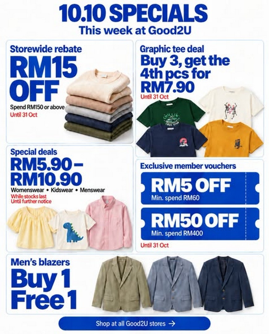 Good2U-10.10-Special-Deals-with-RM15-Off-1 7-31 October 2026: Good2U: 10.10 Special Deals with RM15 Off, RM5.90-RM10.90 Bargains, Buy 3 Graphic Tees and More