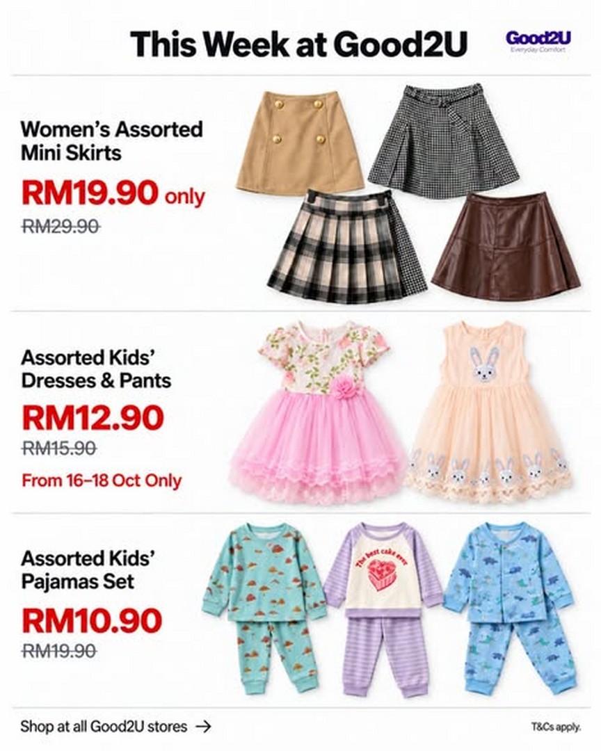 Good2U-Exciting-Fashion-Sale-and-Promotion-with-RM15-Off-1 16-18 October 2026: Good2U: Exciting Fashion Sale and Promotion with RM15 Off Storewide, Buy 3 Get 1 Graphic Tees for RM7.90, Buy 1 Free 1 Blazers and Fashion Deals from RM5.90