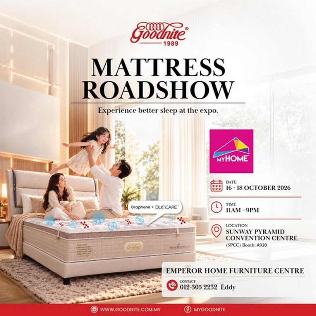 Goodnite-Malaysia-Mattress-and-Furniture-Showcase-at-Sunway-Pyramid 16-18 October 2026: Goodnite Malaysia: Mattress and Furniture Showcase at Sunway Pyramid Convention Centre – Explore Better Sleep and Home Comfort at Booth A920