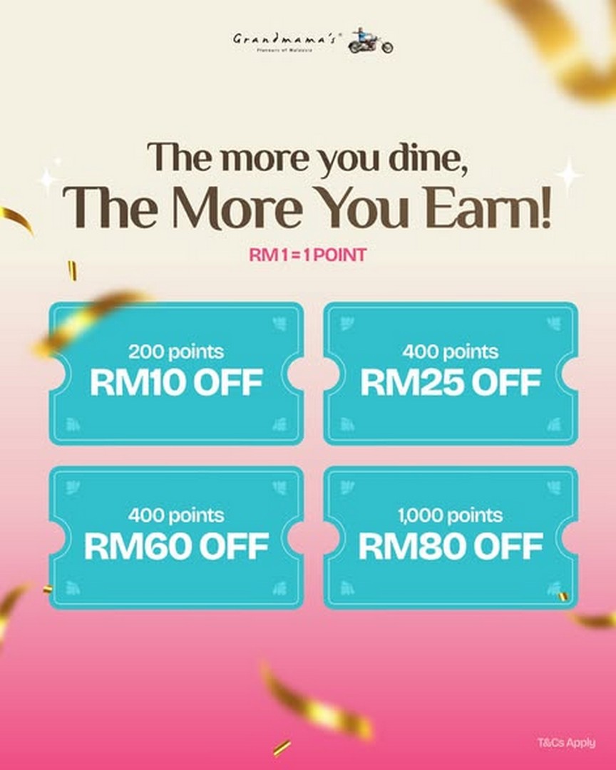 Grandmamas-Malaysia-Membership-Promotion-2 27 October 2026 onwards: Grandmama’s Malaysia Membership Promotion – Enjoy Up to RM80 OFF, Free Coffee, Tea, Teh Tarik and Birthday Desserts