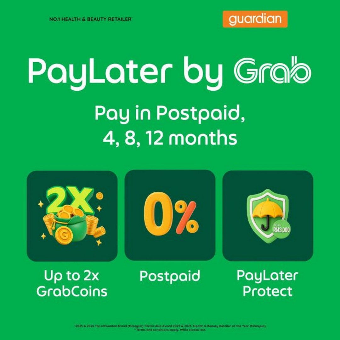 Guardian-10.10-Sale-Promotion-–-Get-RM20-OFF-PayLater-by-Grab-1 1-15 October 2026: Guardian: 10.10 Sale Promotion – Get RM20 OFF PayLater by Grab or RM5 OFF GrabPay with RM200 Spend