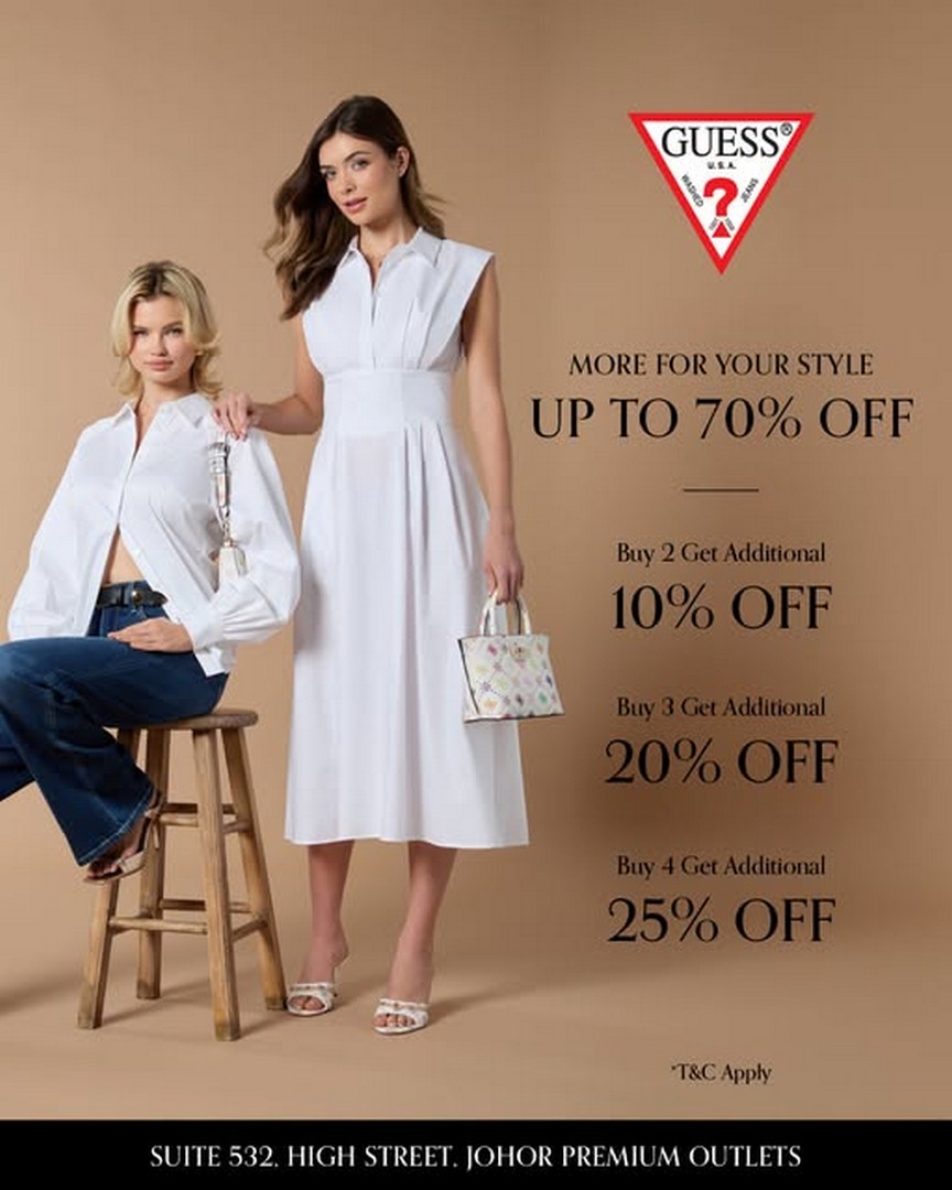 Guess-Special-Sale-Promotion-with-Up-to-70 1-31 October 2026: Johor Premium Outlets: Guess Special Sale Promotion with Up to 70% Savings and Extra 25% Off Selected Items