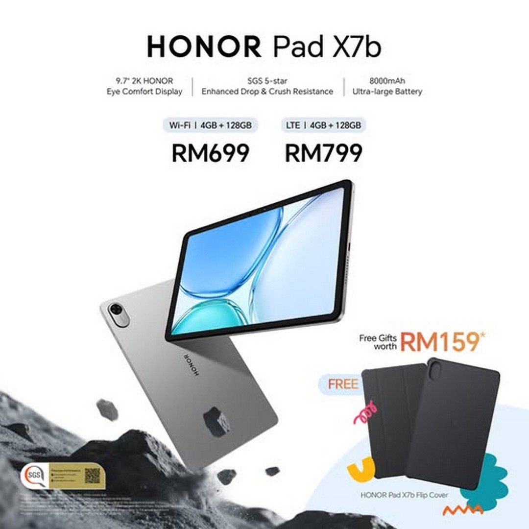 HONOR-Malaysia-HONOR-Pad-X7b-Promotion 30 October 2026 onwards: HONOR Malaysia, HONOR Pad X7b Promotion – Get a FREE Flip Cover Worth RM159 with Every Purchase