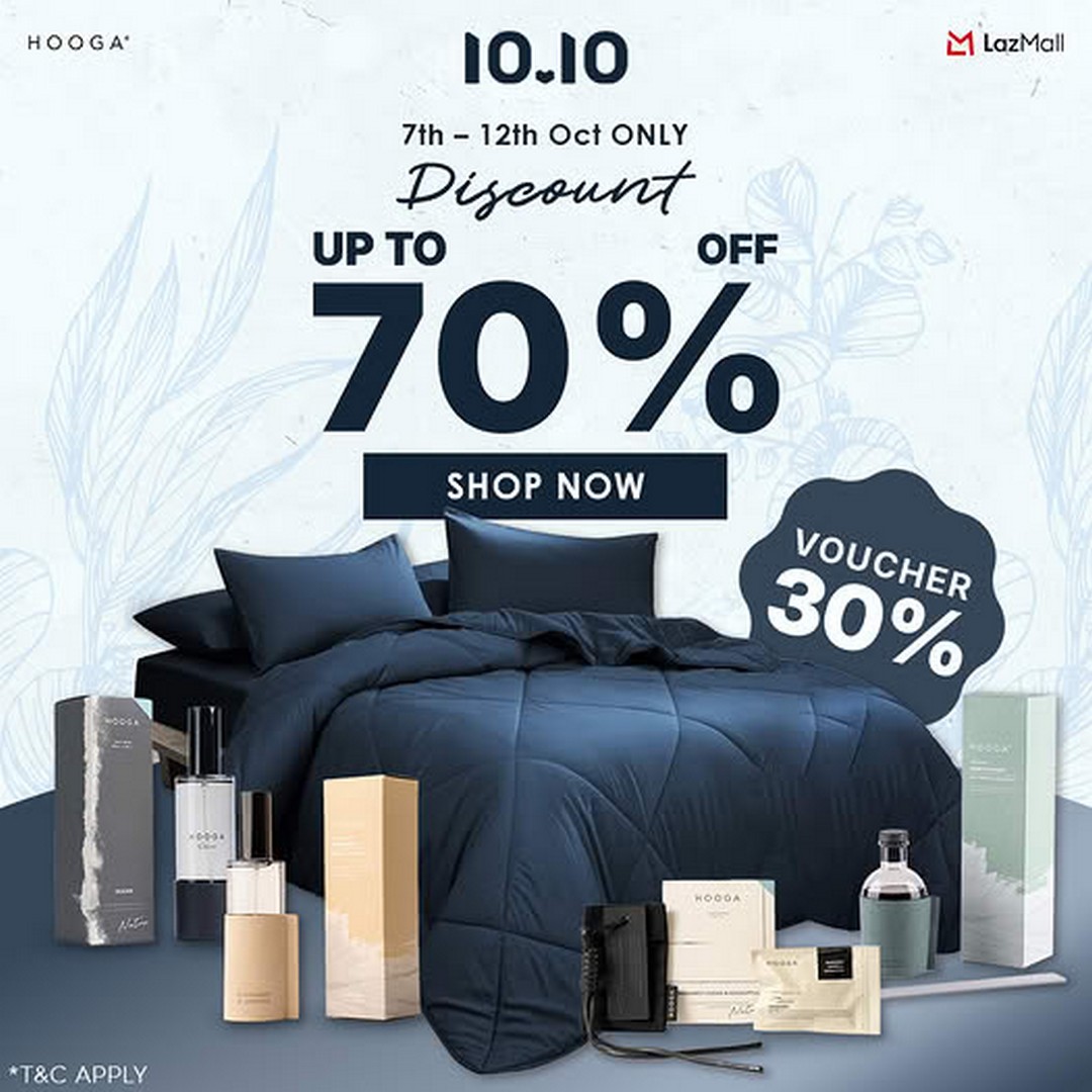 HOOGA-Lazada-10.10-Sale-with-Up-to-70-Off 7-12 October 2026: HOOGA: Lazada 10.10 Sale with Up to 70% Off Selected Home Fragrance Favourites, 12% Off No-Minimum-Spend Voucher and 28-Hour Deals