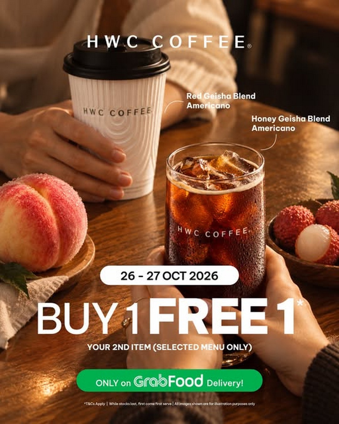 HWC-Coffee-Malaysia-Buy-1-Free-1-Promotion-on-Selected-Drinks 26–27 October 2026: HWC Coffee Malaysia Buy 1 Free 1 Promotion on Selected Drinks via GrabFood Delivery