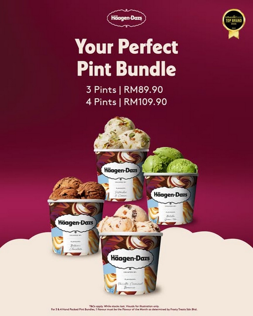 Haagen-Dazs-Handpacked-Pint-Bundle-Promotion 5 October 2026 onwards: Häagen-Dazs: Handpacked Pint Bundle Promotion from RM89.90 at Häagen-Dazs Shops in Malaysia