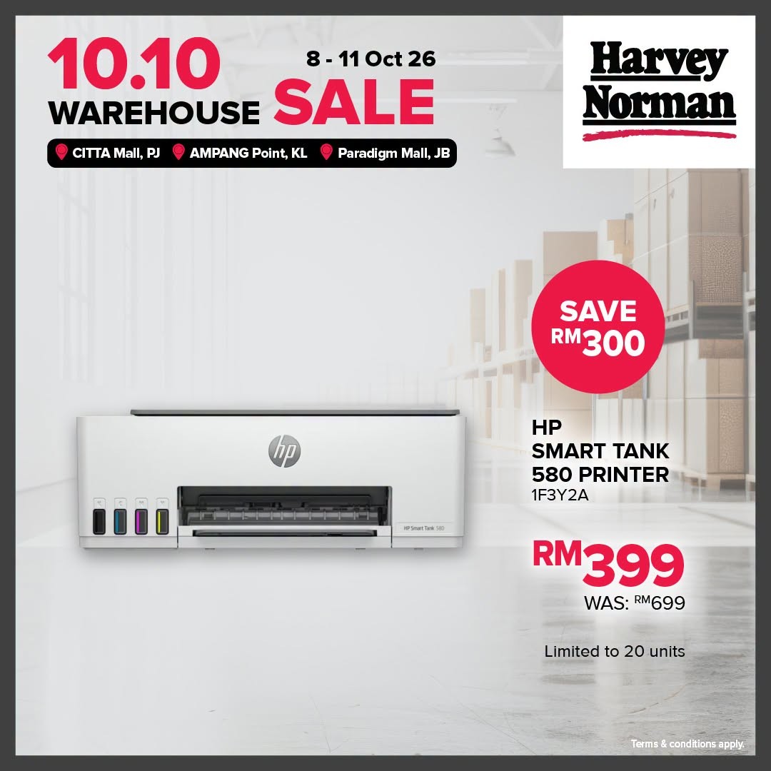 Harvey-Norman-Malaysia-10.10-Warehouse-Sale-–-Up-to-80-Off-10 8-11 October 2026: Harvey Norman Malaysia: 10.10 Warehouse Sale – Up to 80% Off at Citta Mall, Ampang Point & Paradigm Mall JB