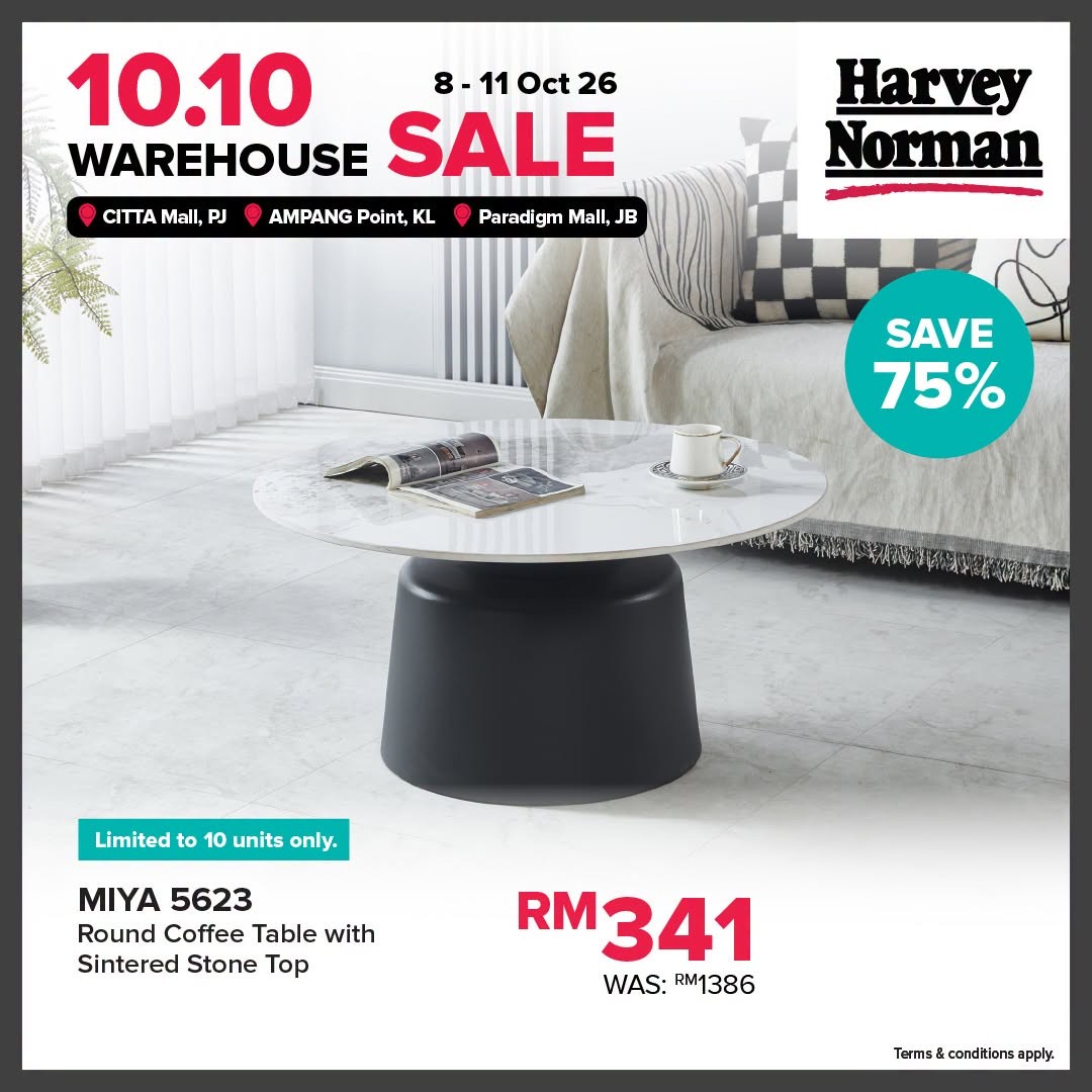 Harvey-Norman-Malaysia-10.10-Warehouse-Sale-–-Up-to-80-Off-11 8-11 October 2026: Harvey Norman Malaysia: 10.10 Warehouse Sale – Up to 80% Off at Citta Mall, Ampang Point & Paradigm Mall JB