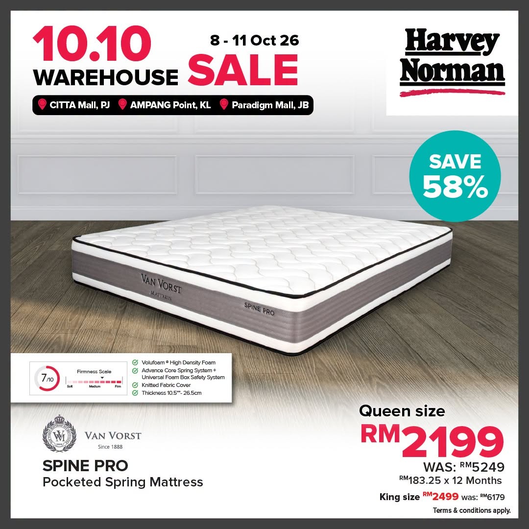 Harvey-Norman-Malaysia-10.10-Warehouse-Sale-–-Up-to-80-Off-14 8-11 October 2026: Harvey Norman Malaysia: 10.10 Warehouse Sale – Up to 80% Off at Citta Mall, Ampang Point & Paradigm Mall JB