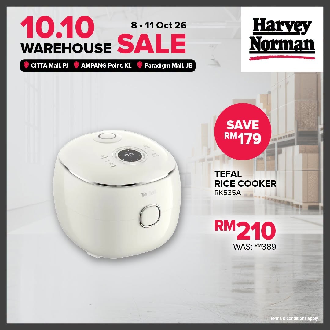Harvey-Norman-Malaysia-10.10-Warehouse-Sale-–-Up-to-80-Off-4 8-11 October 2026: Harvey Norman Malaysia: 10.10 Warehouse Sale – Up to 80% Off at Citta Mall, Ampang Point & Paradigm Mall JB