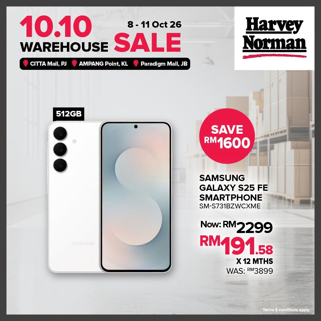 Harvey-Norman-Malaysia-10.10-Warehouse-Sale-–-Up-to-80-Off-5 8-11 October 2026: Harvey Norman Malaysia: 10.10 Warehouse Sale – Up to 80% Off at Citta Mall, Ampang Point & Paradigm Mall JB