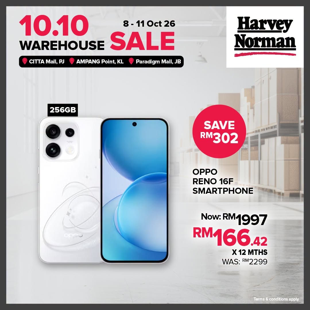 Harvey-Norman-Malaysia-10.10-Warehouse-Sale-–-Up-to-80-Off-6 8-11 October 2026: Harvey Norman Malaysia: 10.10 Warehouse Sale – Up to 80% Off at Citta Mall, Ampang Point & Paradigm Mall JB