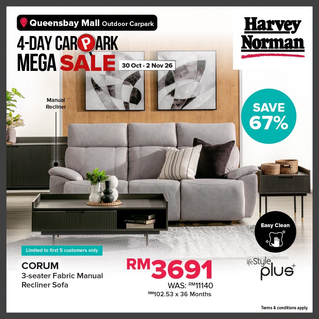 Harvey-Norman-Malaysia-4-Day-Carpark-Mega-Sale-10 30 October-2 November 2026: Harvey Norman Malaysia 4-Day Carpark Mega Sale, Up to 80% Off at Queensbay Mall Penang