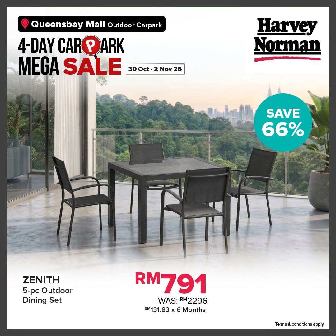 Harvey-Norman-Malaysia-4-Day-Carpark-Mega-Sale-12 30 October-2 November 2026: Harvey Norman Malaysia 4-Day Carpark Mega Sale, Up to 80% Off at Queensbay Mall Penang
