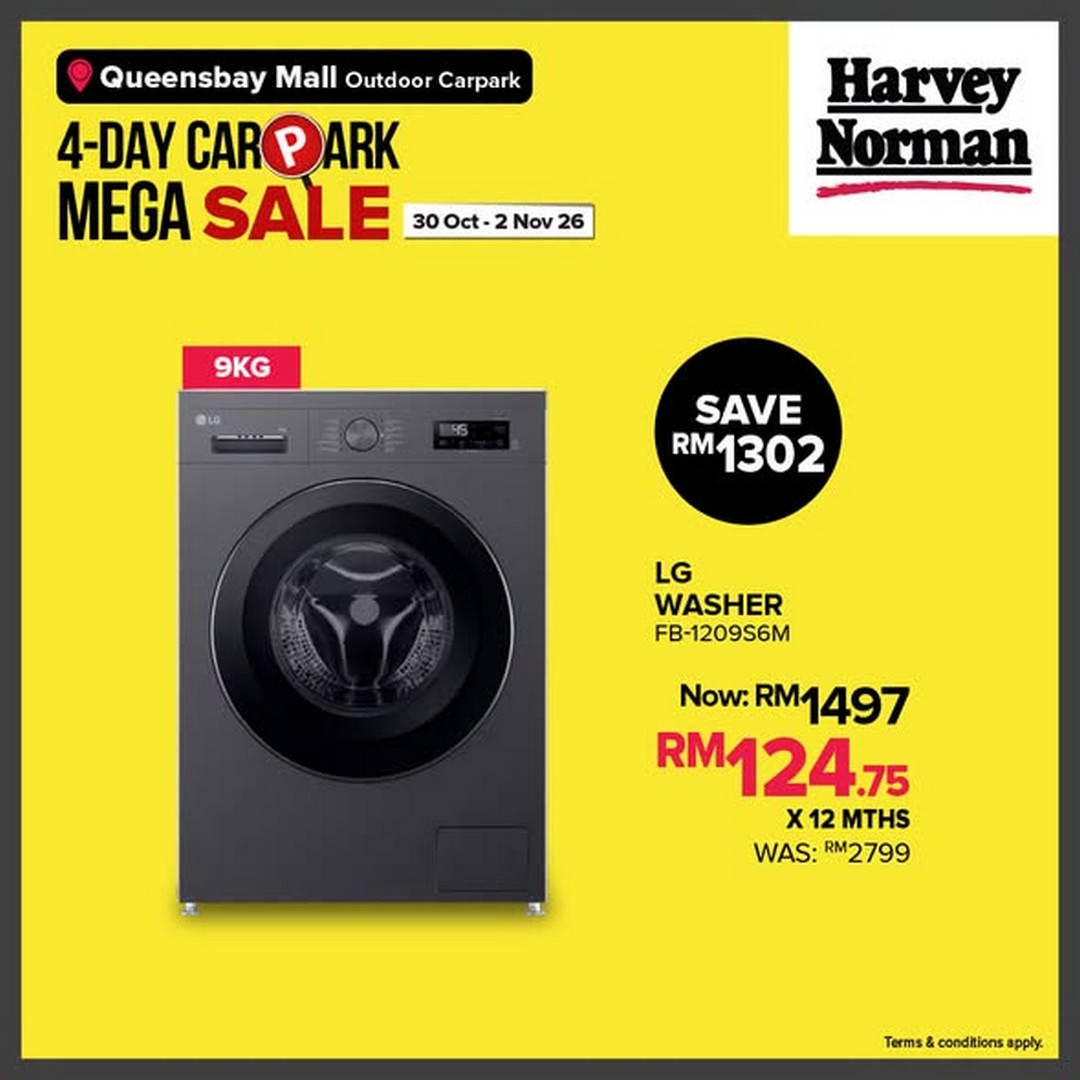 Harvey-Norman-Malaysia-4-Day-Carpark-Mega-Sale-2 30 October-2 November 2026: Harvey Norman Malaysia 4-Day Carpark Mega Sale, Up to 80% Off at Queensbay Mall Penang