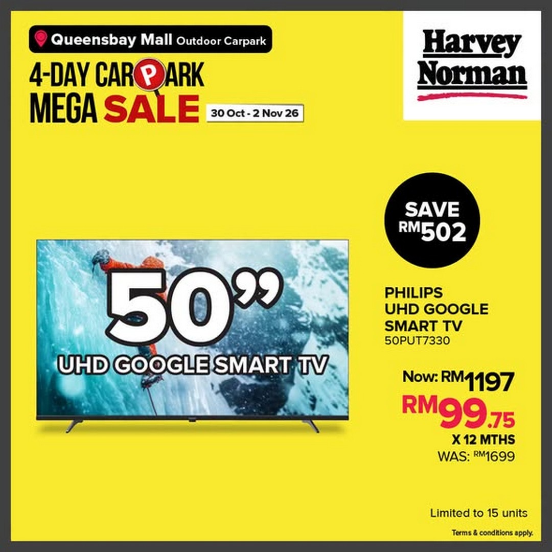 Harvey-Norman-Malaysia-4-Day-Carpark-Mega-Sale-3 30 October-2 November 2026: Harvey Norman Malaysia 4-Day Carpark Mega Sale, Up to 80% Off at Queensbay Mall Penang
