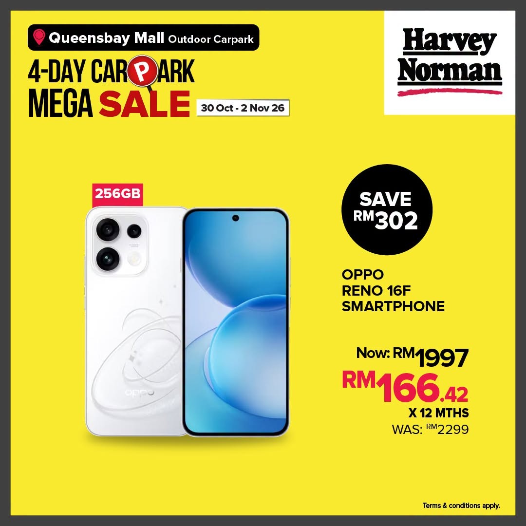 Harvey-Norman-Malaysia-4-Day-Carpark-Mega-Sale-7 30 October-2 November 2026: Harvey Norman Malaysia 4-Day Carpark Mega Sale, Up to 80% Off at Queensbay Mall Penang