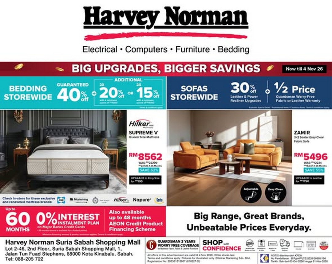 Harvey-Norman-Malaysia-Big-Upgrades-Bigger-Savings-1 17 October–30 November 2026: Harvey Norman Malaysia: Big Upgrades, Bigger Savings on Electrical Appliances, Computers, Furniture and Bedding – Special Promotion